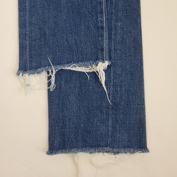 COH Liya High Rise Classic Fit Distressed Crop Cut off Hem Jean - Picture 7 of 11